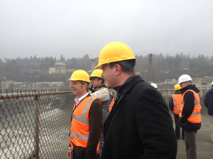 Rep. Brent Barton Tours Willamette Falls Development Site